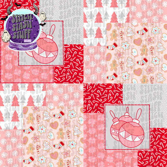 Pink Christmas patchwork