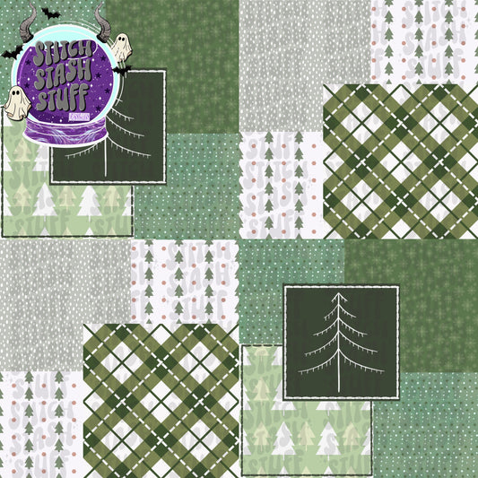 Green Christmas patchwork